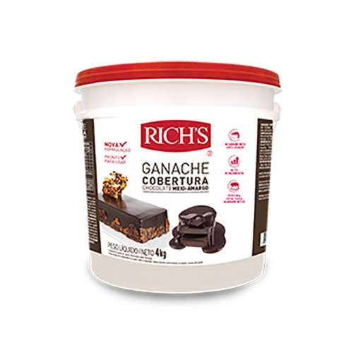Ganache Chocolate Meio Amargo Rich's - Balde 4Kg