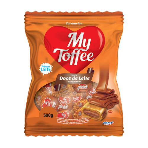 BALA MY TOFFEE LEITE RECHEADA CHOCOLATE 500GR