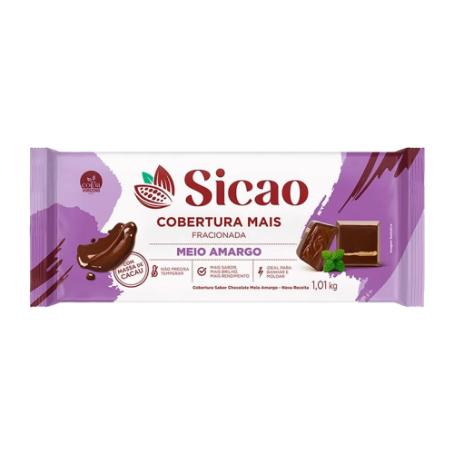 Barra Chocolate Sicao Hidro Meio Amargo 1,05kg