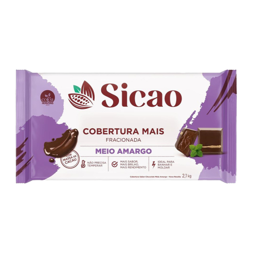 Barra Chocolate Sicao Hidro Meio Amargo 2,1kg