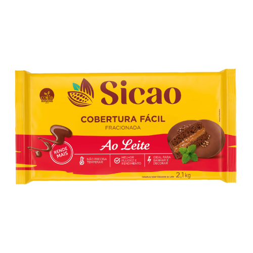 Barra de Chocolate Dia a Dia Ao Leite Sicao - 2,1kg