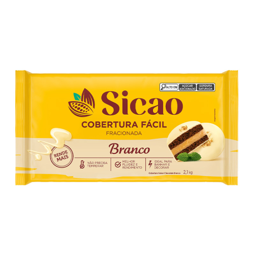 Barra de Chocolate Dia a Dia Branco Sicao - 2,1kg