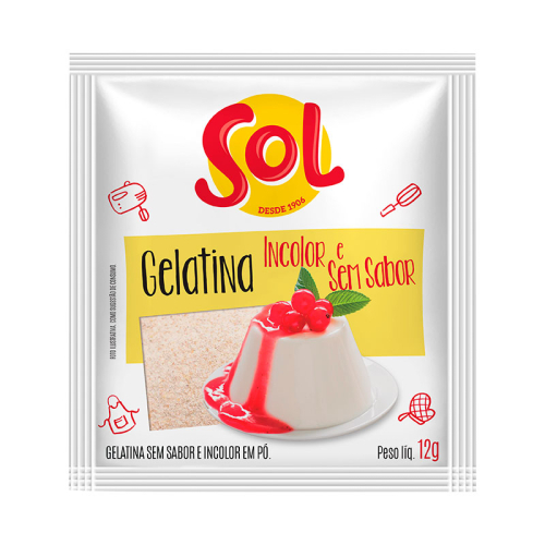 GELATINA INCOLOR SEM SABOR SOL 12 GR