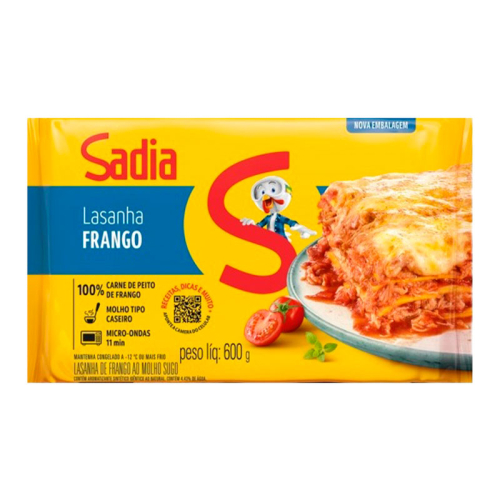 LASANHA FRANGO AO MOLHO SADIA 6/600 GR