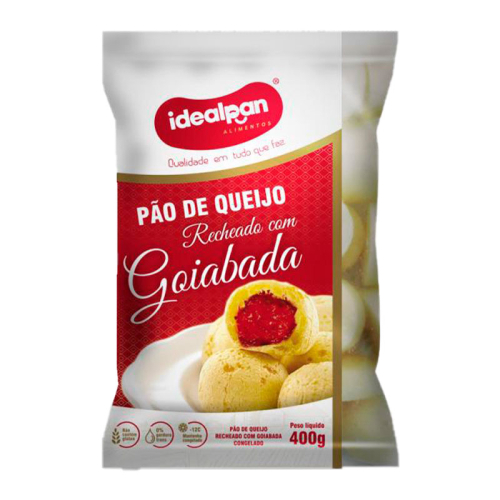 PÃO QUEIJO RECHEADA GOIABADA IDEALPAN 25/400