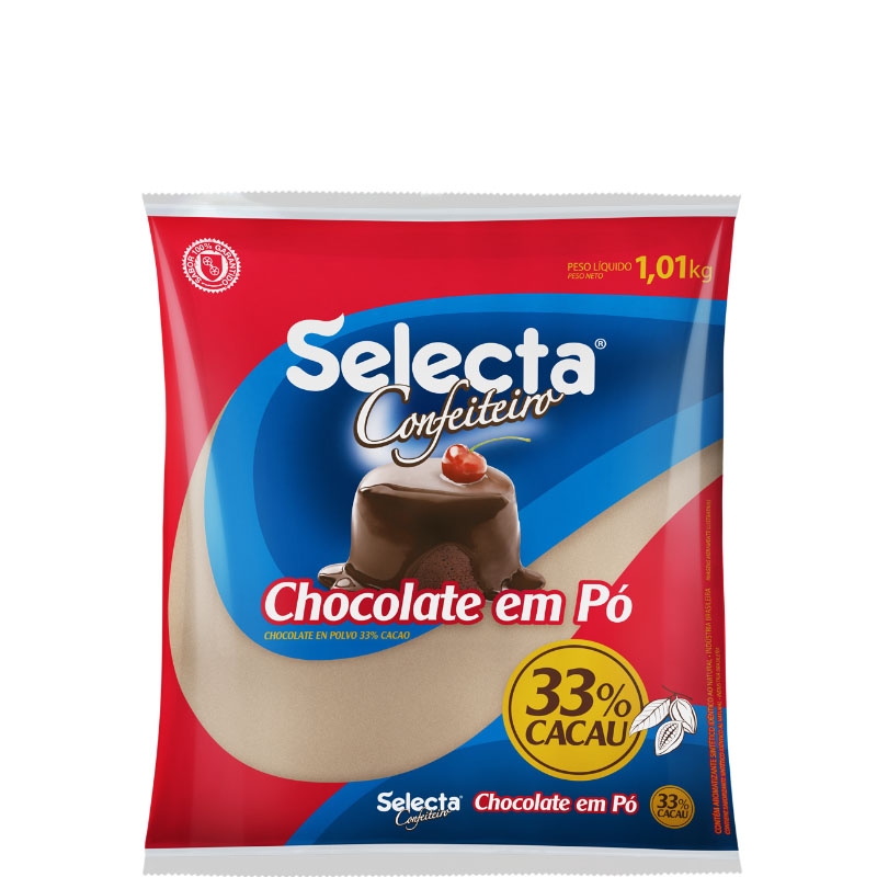 Chocolate em pó Selecta 33% Cacau 1,010kg