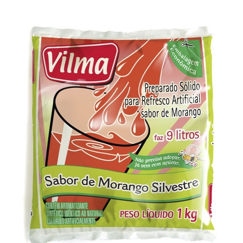 Refresco Vilma Sabor Morango Silvestre - Fardo 5 uni. de 1Kg