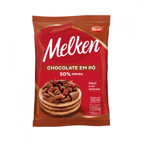 Chocolate em pó 50% Melken 1,050kg