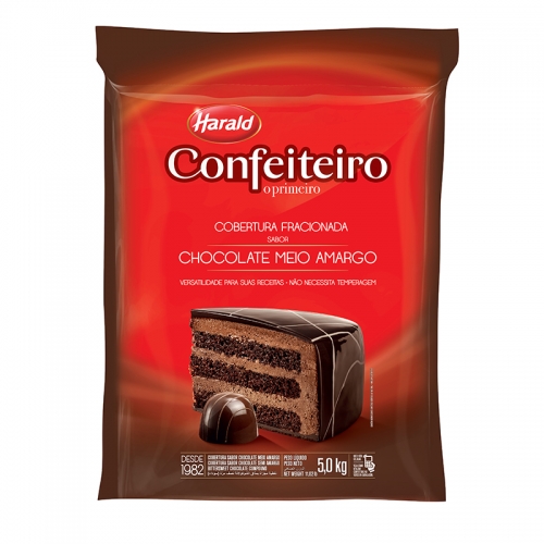 Barra de Chocolate Confeiteiro Meio Amarga 5kg