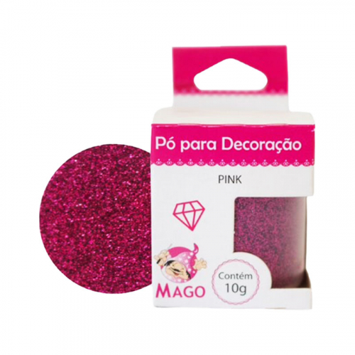 PÓ PARA DECORAÇÃO ROSA PINK MAGO 10 GR