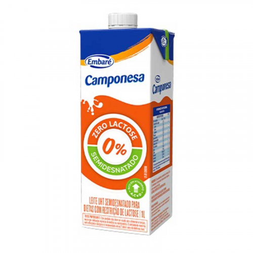 Leite Zero Lactose Semidesnatado Camponesa - 12x1 lt
