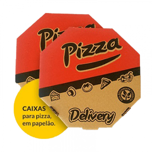 Caixa p/ Pizza Oitavada 30 cm - 25 uni.