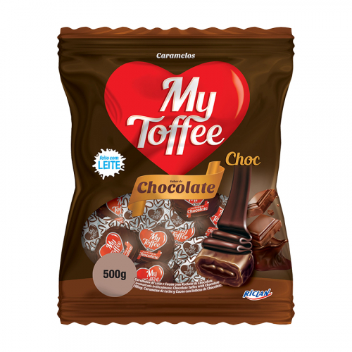 BALA MY TOFFEE CHOCOLATE RECHEADA CHOCOLATE 500GR