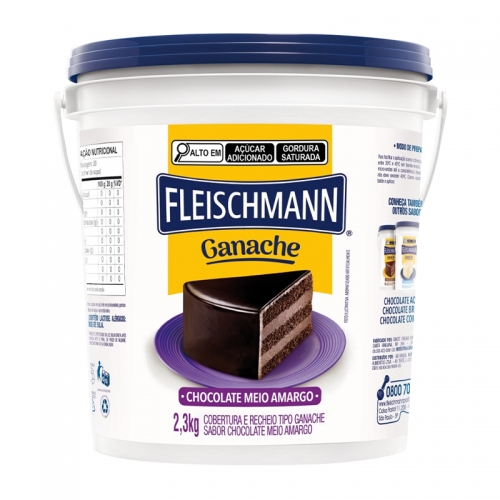 GANACHE CHOCOLATE MEIO AMARGO FLEISCHMANN 2,3 KG