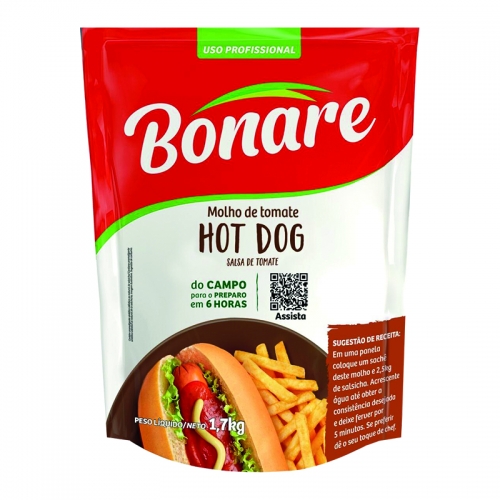 MOLHO TOMATE HOT DOG BONARE POUCH 1,7 KG