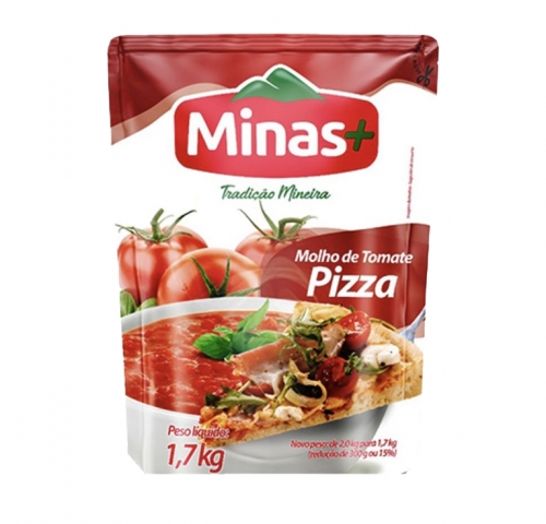 MOLHO PIZZA MINAS MAIS POUCH 1,7 KG