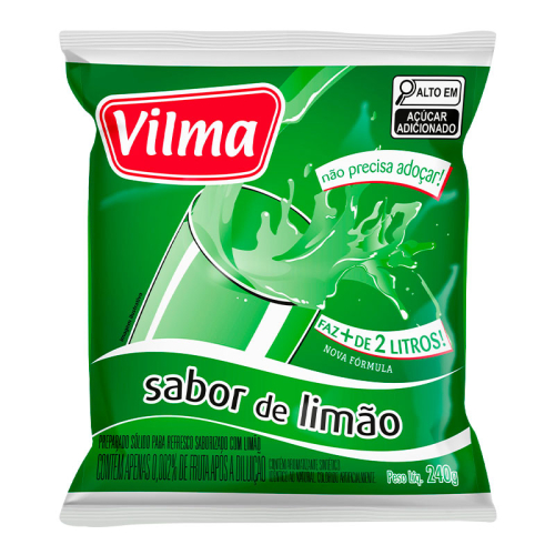 Refresco Vilma Sabor Limão - Fardo 12 uni. de 240grs