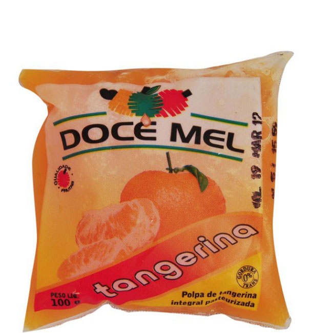 Polpa de Fruta Doce Mel Tangerina - Pacote com 10 uni. de 100grs
