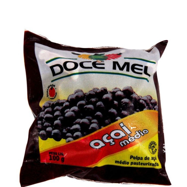 Polpa de Fruta Doce Mel Açaí - Pacote com 10 uni. de 100grs