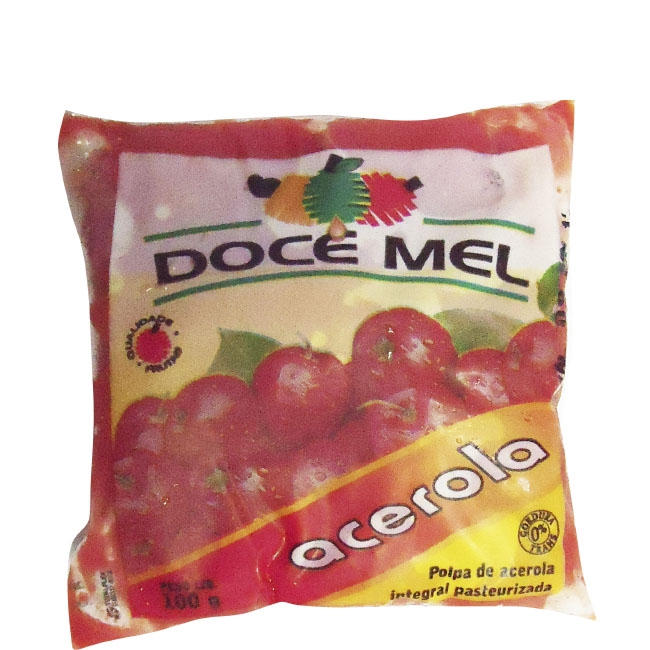 Polpa de Fruta Doce Mel Acerola - Pacote de 10 uni. de 100grs