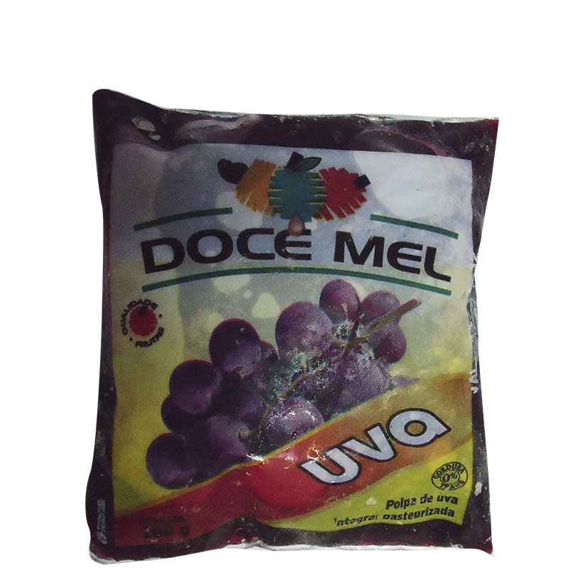 Polpa de Fruta Doce Mel Uva - Pacote de 10 unidades de 100grs