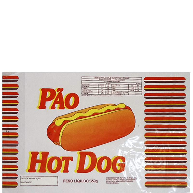 Embalagem Pão Hot Dog 24/40/04 100 uni.