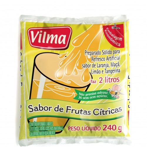 Refresco Vilma Sabor Frutas Cítricas - Fardo 12 uni. de 240grs