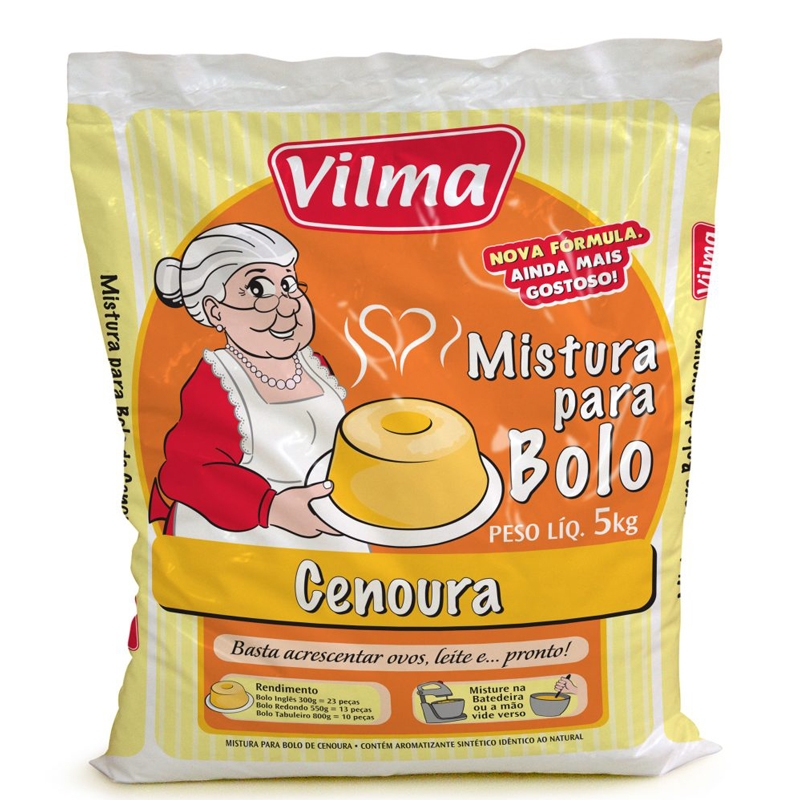 Mistura para Bolo Vilma Sabor Cenoura 5Kg
