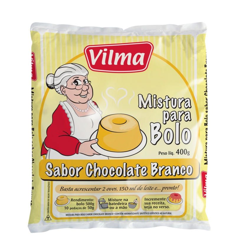 Mistura para Bolo Vilma Sabor Chocolate Branco - Fardo 12 uni. de 400grs