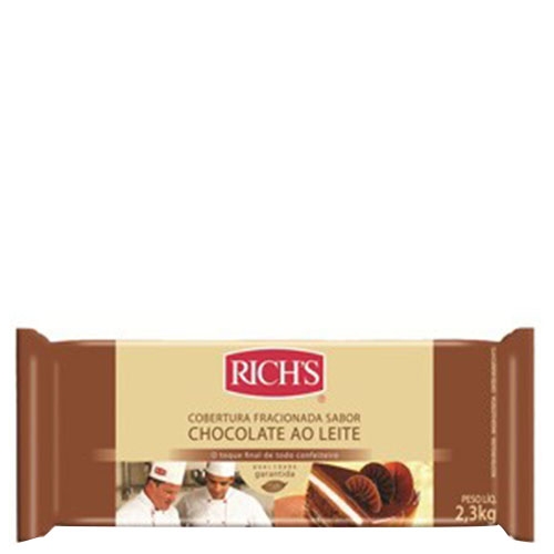 Barra de Chocolate ao Leite Rich's 2,3Kg