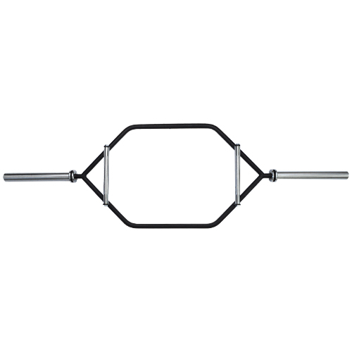 Barra Hexagonal Maciça Olímpica Preta Pegada Cromada Recartilhada | Base Representações