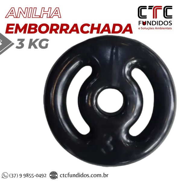 ANILHA 3KG EMBORRACHADA FURO COMUM 31mm | CTC Fundidos