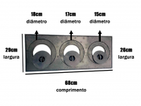Chapa Para Fogão 3 Furos Com Redução Completa (68X29X26Cm) | CTC Fundidos