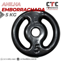 ANILHA 5KG EMBORRACHADA FURO COMUM 31mm | CTC Fundidos