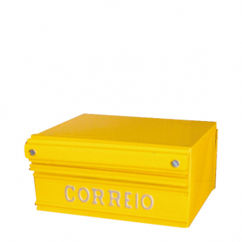 Caixa de Correio de Metal Modelo Popular Amarela